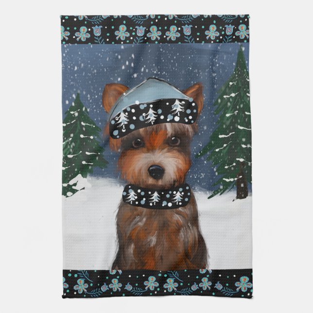 Yorkie        kitchen towel (Vertical)