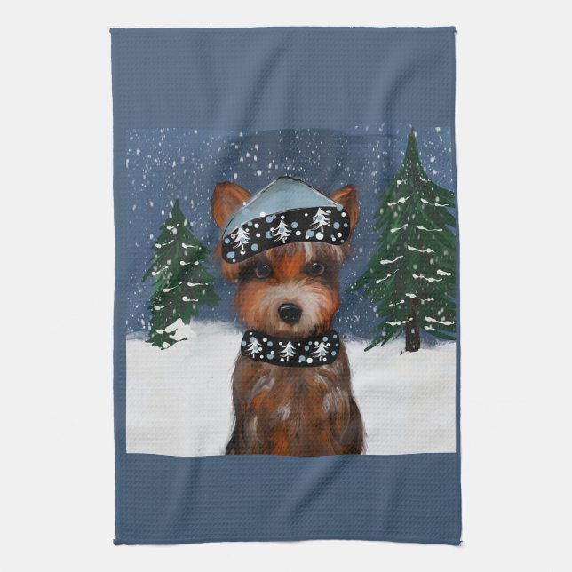 Yorkie    kitchen towel (Vertical)