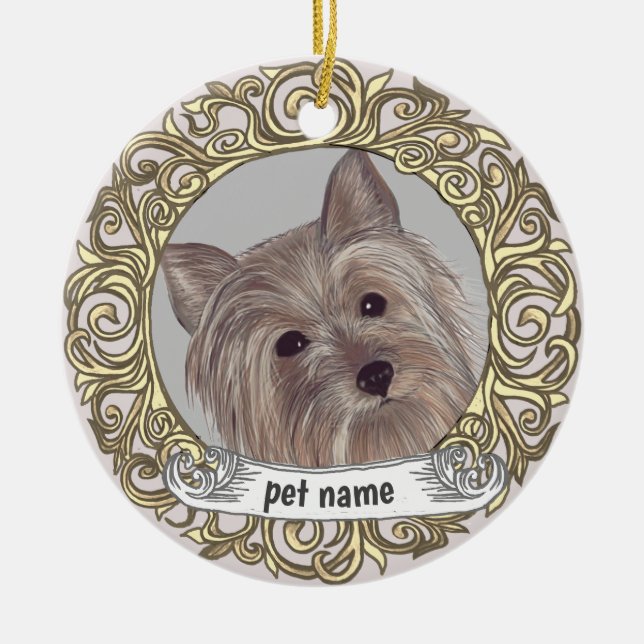 Yorkie Loving Memory ornament (Front)