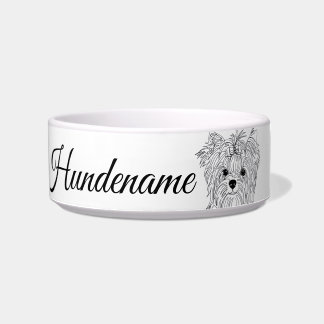 Yorkie Minimalist Line Art personalized food bowl