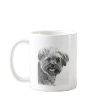 Yorkie Mix Charcoal Drawing