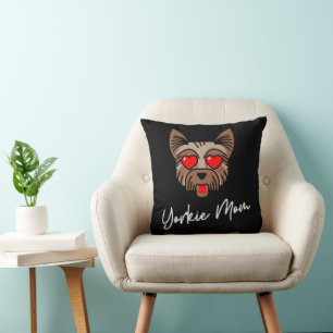 Yorkie Mom 3 16x16 Throw Pillow