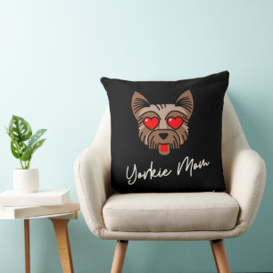 Yorkie Mom 3 20x20 Throw Pillow
