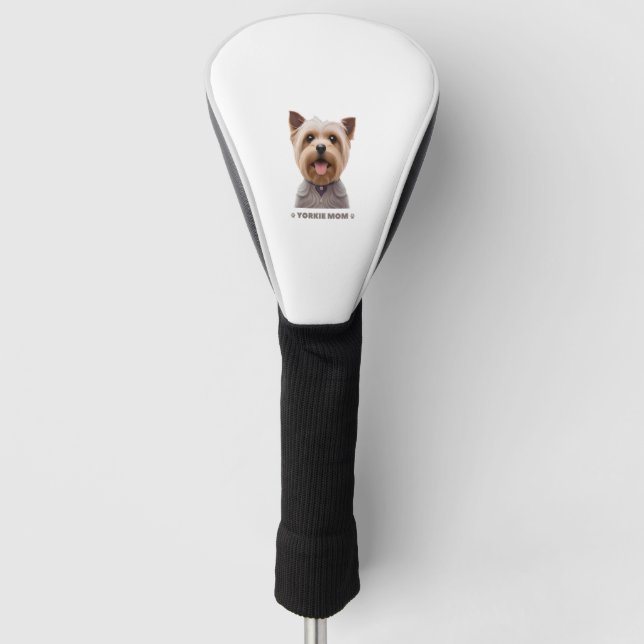 Yorkie mom cute dog design  golf head cover (Front)