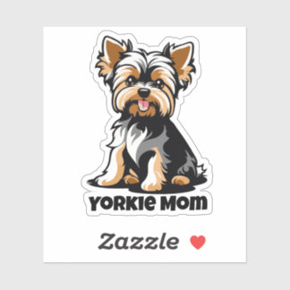 Yorkie Mom Die-Cut Sticker | Custom Text Available