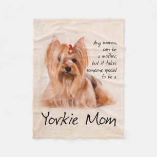 Yorkie Mom Fleece Blanket