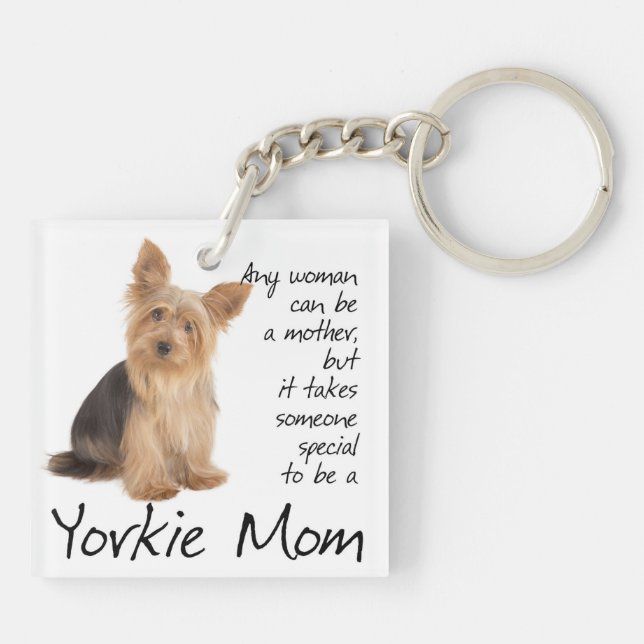 Yorkie Mom Keychain (Back)