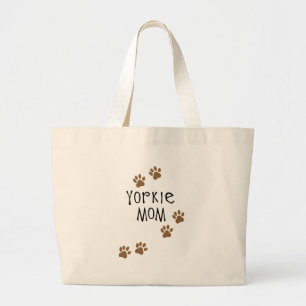 Yorkie Mom Large Tote Bag