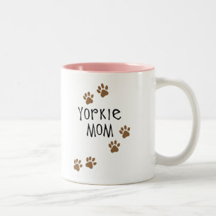 Yorkie Mom Two-Tone Coffee Mug