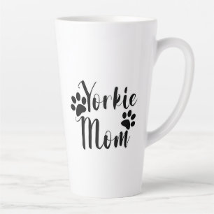Yorkie Mom Yorkshire Terrier Pawprints Graphics Latte Mug