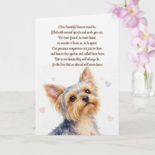 Yorkie or Yorkshire Terrier Dog Sympathy  Card