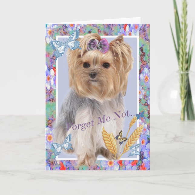 Yorkie Oublie Moi Pas Carte Mémorial (Devant)