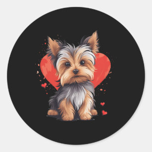 Yorkie Owner Mom Dad Yorkshire Terrier Dog Lover V Classic Round Sticker