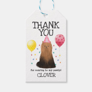 Yorkie Pawty Dog Birthday Thank You Favour Gift Ta Tags