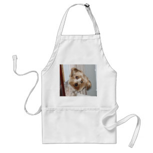 Yorkie Peeking Around the Corner Standard Apron
