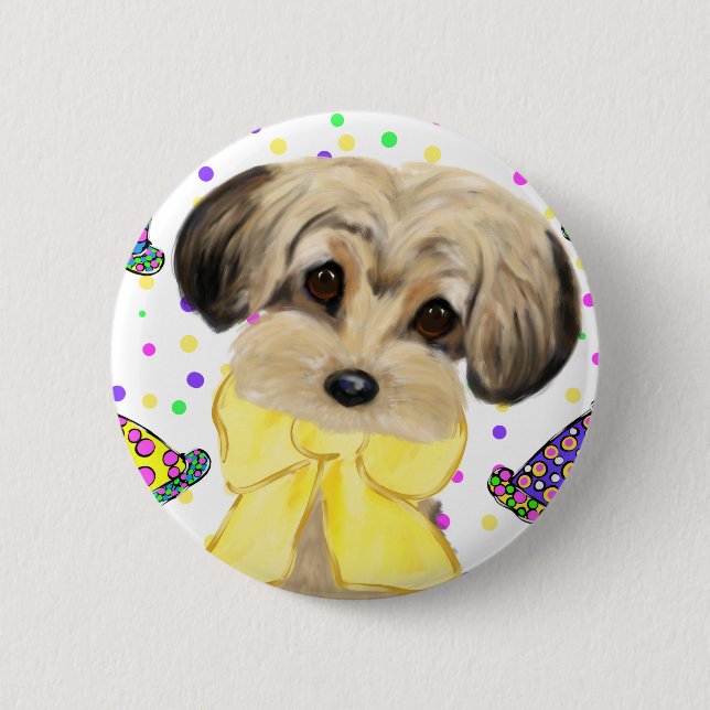 Yorkie Poo 2 Inch Round Button (Front)