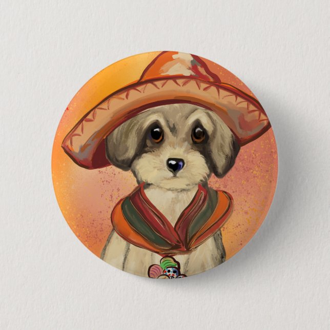 Yorkie Poo 2 Inch Round Button (Front)