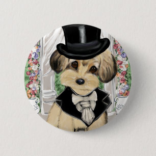 YORKIE POO 2 INCH ROUND BUTTON