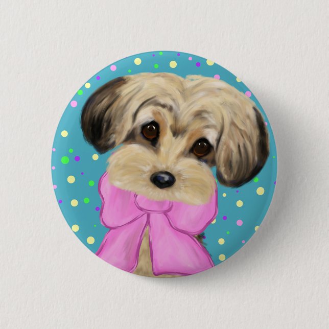 Yorkie Poo 2 Inch Round Button (Front)