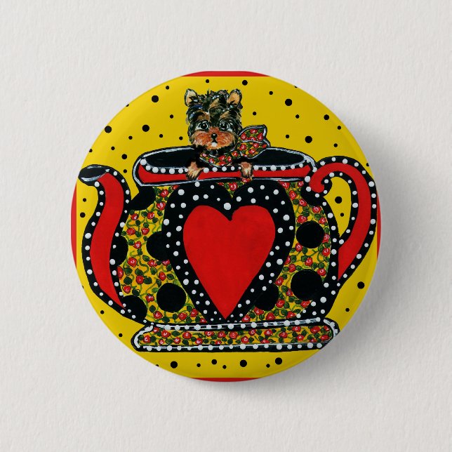 Yorkie Poo 2 Inch Round Button (Front)