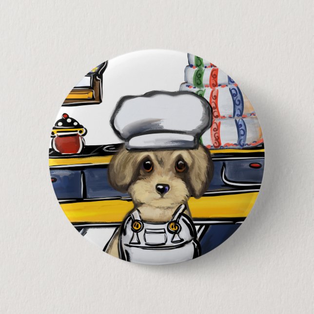 Yorkie Poo 2 Inch Round Button (Front)
