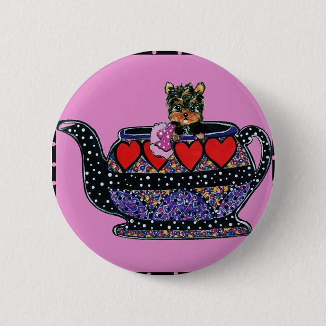 Yorkie Poo 2 Inch Round Button (Front)