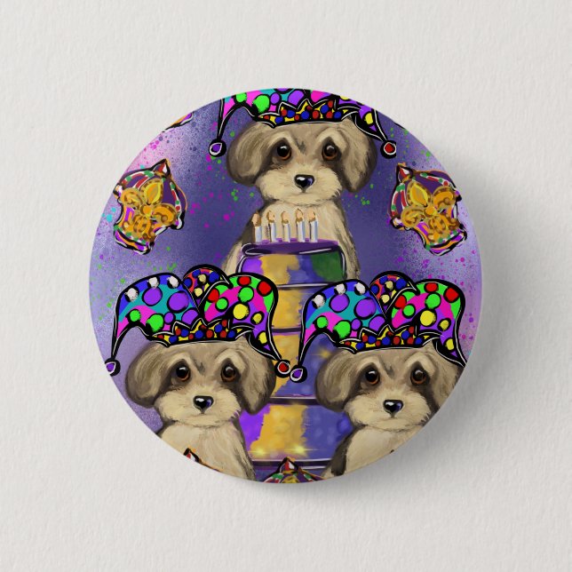 Yorkie Poo 2 Inch Round Button (Front)