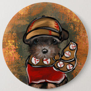 Yorkie Poo 6 Inch Round Button