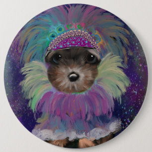 Yorkie Poo 6 Inch Round Button