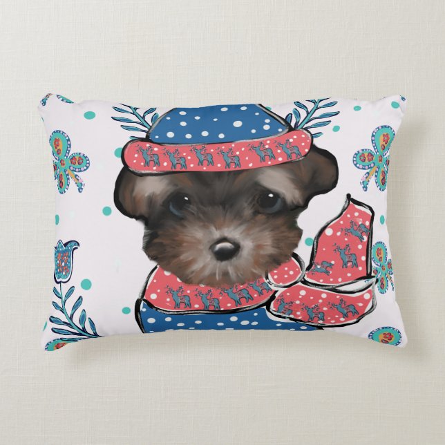 Yorkie Poo  Accent Pillow (Front)
