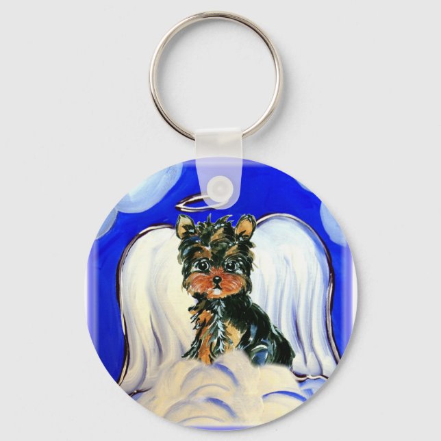 Yorkie Poo Angel Keychain (Front)