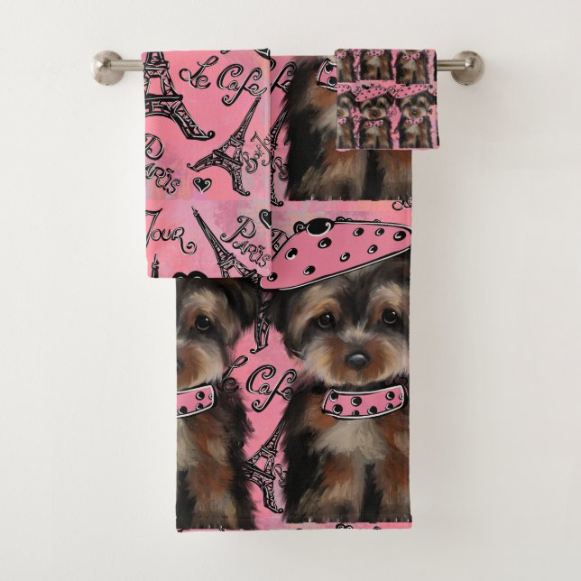 YORKIE POO             BATH TOWEL SET (Insitu)