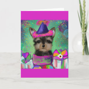 YORKIE POO BIRTHDAY CARD