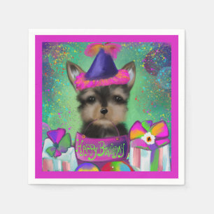 YORKIE POO  BIRTHDAY  NAPKIN