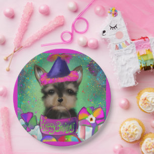 YORKIE POO BIRTHDAY PAPER PLATE