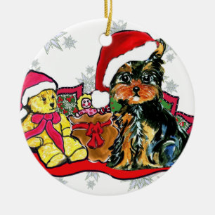 YORKIE POO CERAMIC ORNAMENT