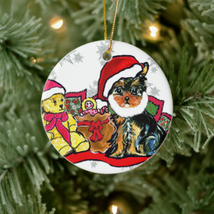YORKIE POO CERAMIC ORNAMENT