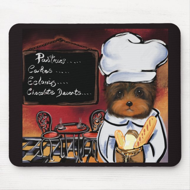 YORKIE POO   CHEF   MOUSE PAD (Front)