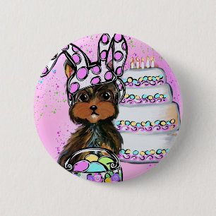 Yorkie Poo Easter 2 Inch Round Button