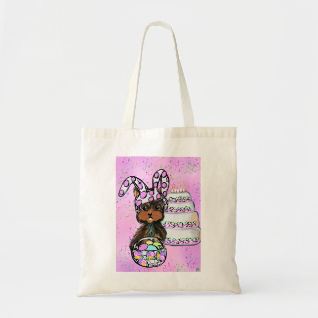 Yorkie Poo Easter Tote Bag (Front)