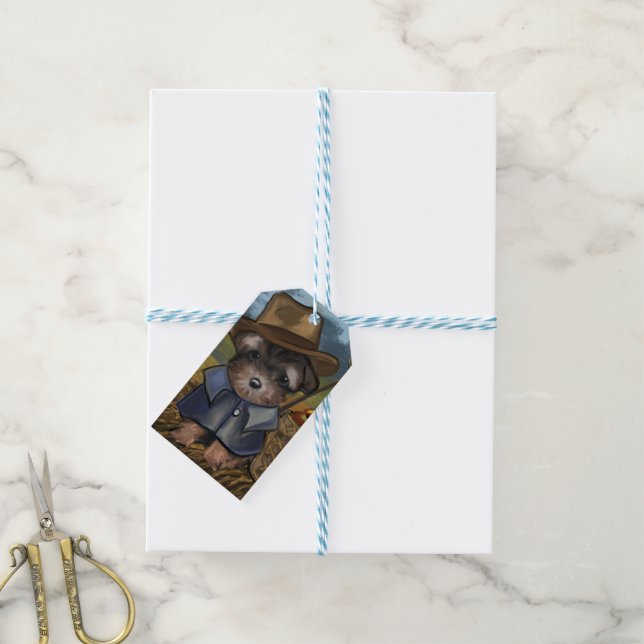 Yorkie Poo Gift Tags (With Twine)