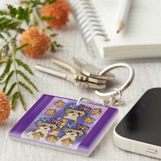 YORKIE POO KEYCHAIN (Front Right)