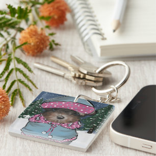 Yorkie Poo Keychain