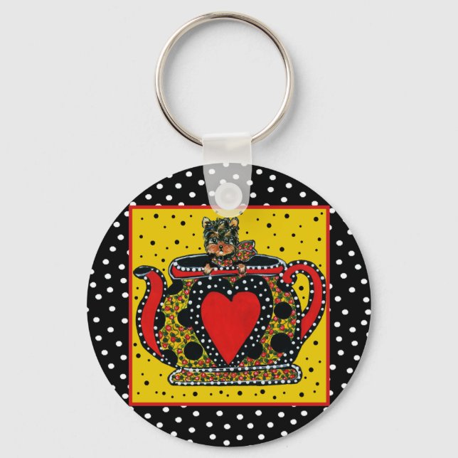 Yorkie Poo Keychain (Front)