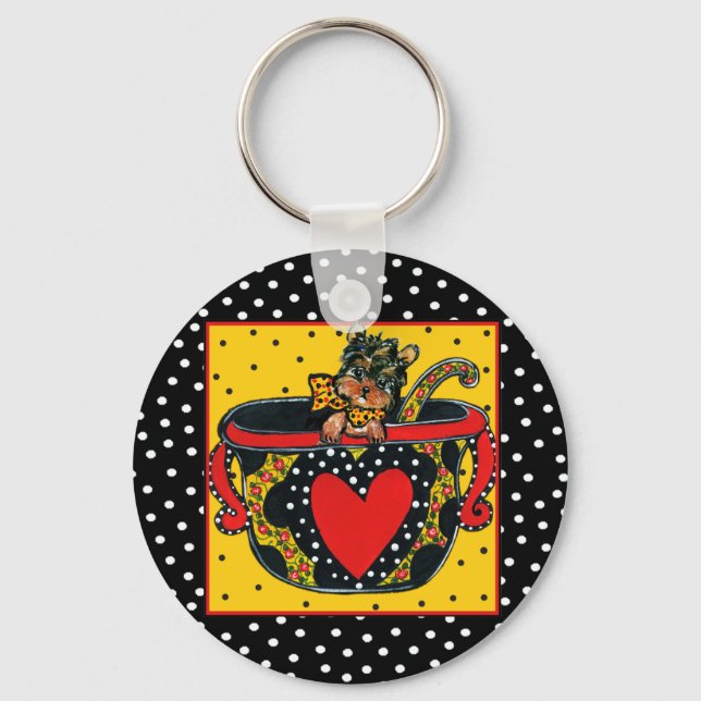 Yorkie Poo Keychain (Front)