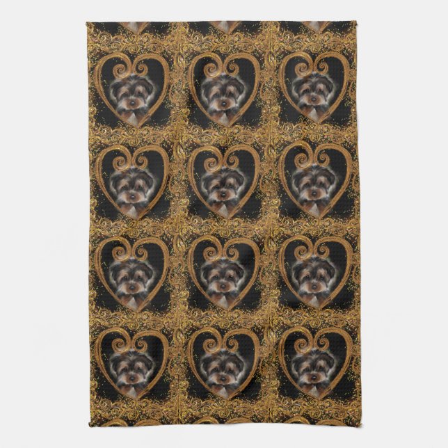 Yorkie Poo Kitchen Towel (Vertical)