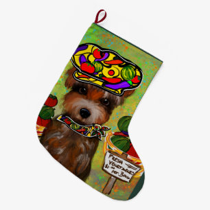 Yorkie Poo Large Christmas Stocking