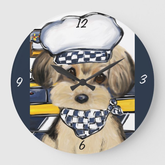 YORKIE POO LARGE CLOCK (Front)