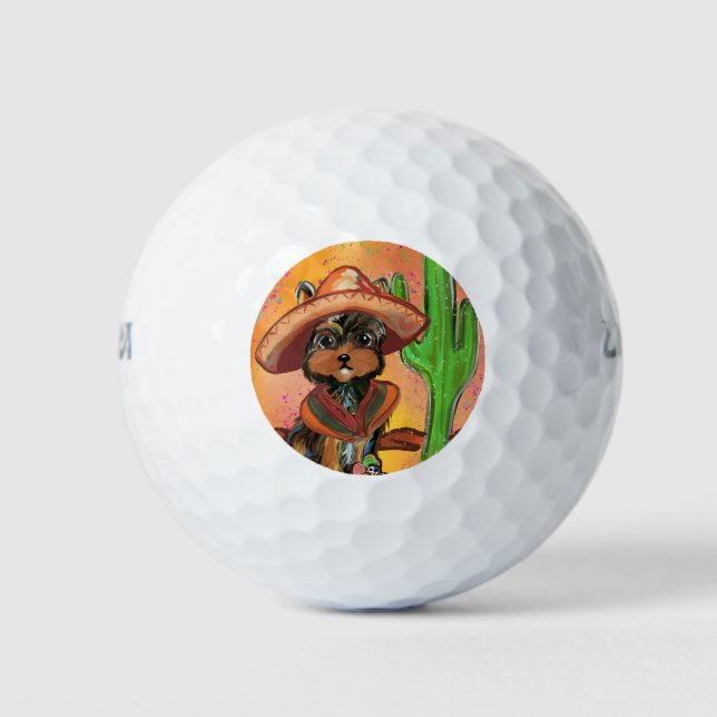 Yorkie poo mexico golf balls (Front)