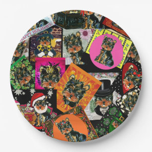 YORKIE POO PAPER PLATE